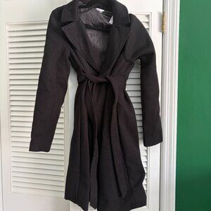 Motherhood Maternity Black Wrap Coat - Size S, NEW W/ TAGS